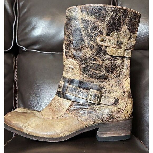 🛤️Leather Moto Boots - Picture 1 of 7
